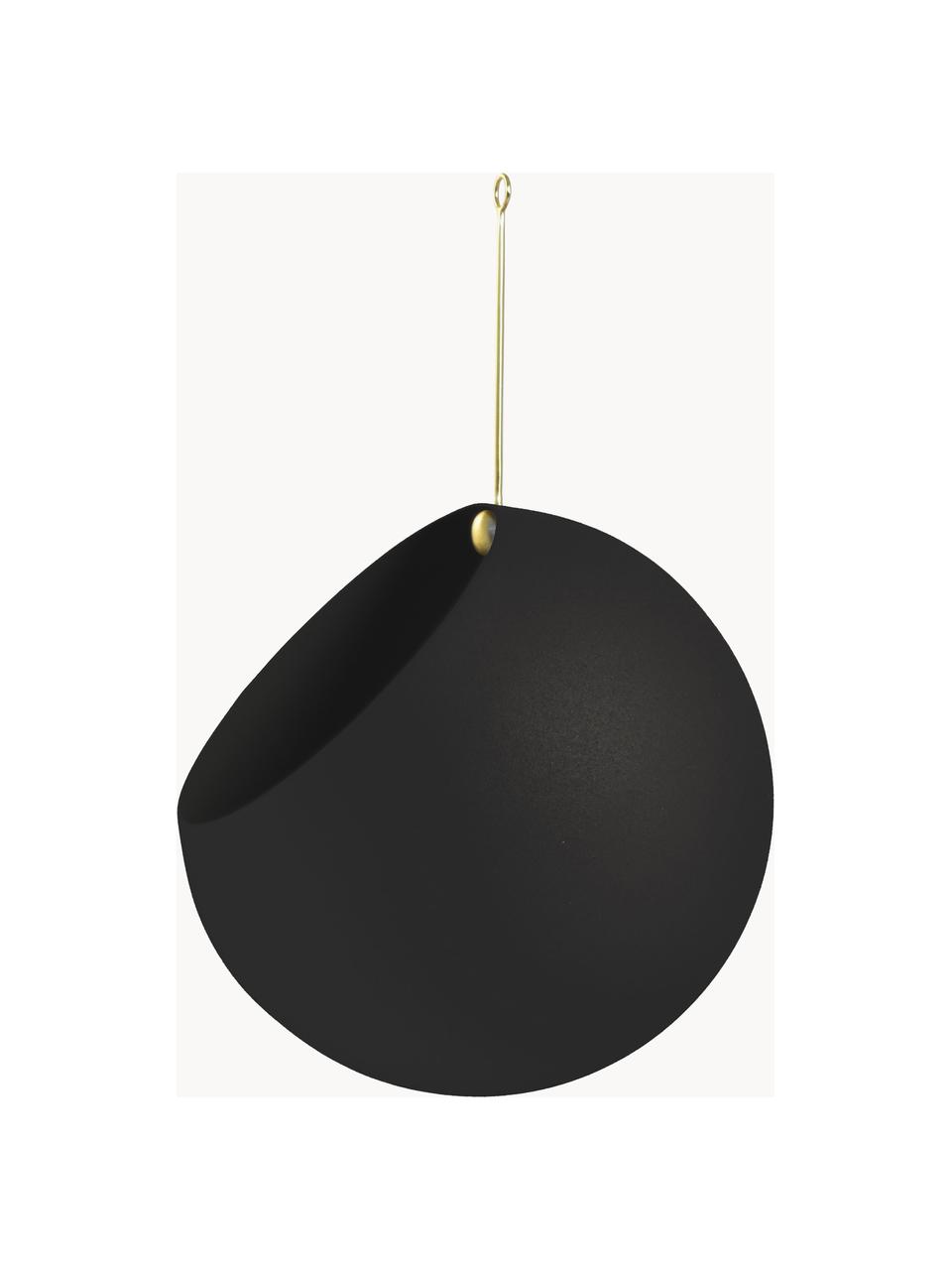 Metalen plantenpot Globe om op te hangen, Gecoat metaal, Zwart, Ø 17 x H 28 cm