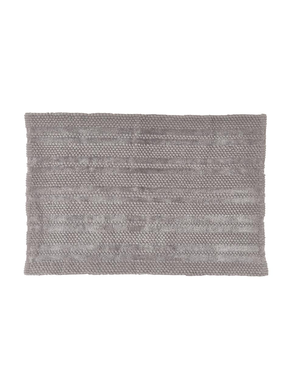 Alfombrilla de baño texturizada Nea, 65% chenilla, 35% algodón, Gris, An 80 x L 120 cm