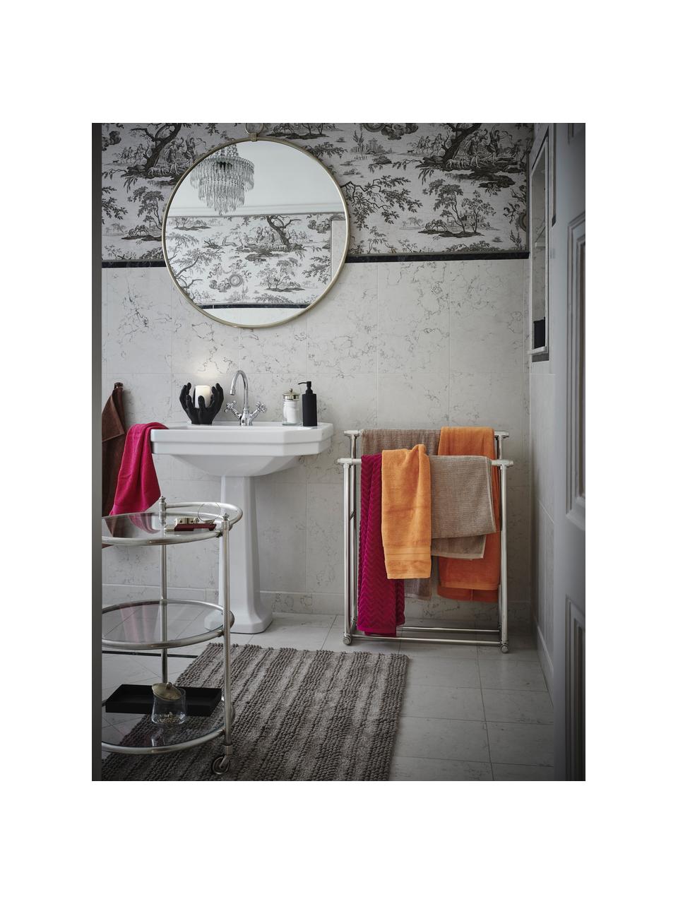 Tappeto bagno con struttura a rilievo Nea, 65% ciniglia, 35% cotone, Grigio, Larg. 80 x Lung. 120 cm