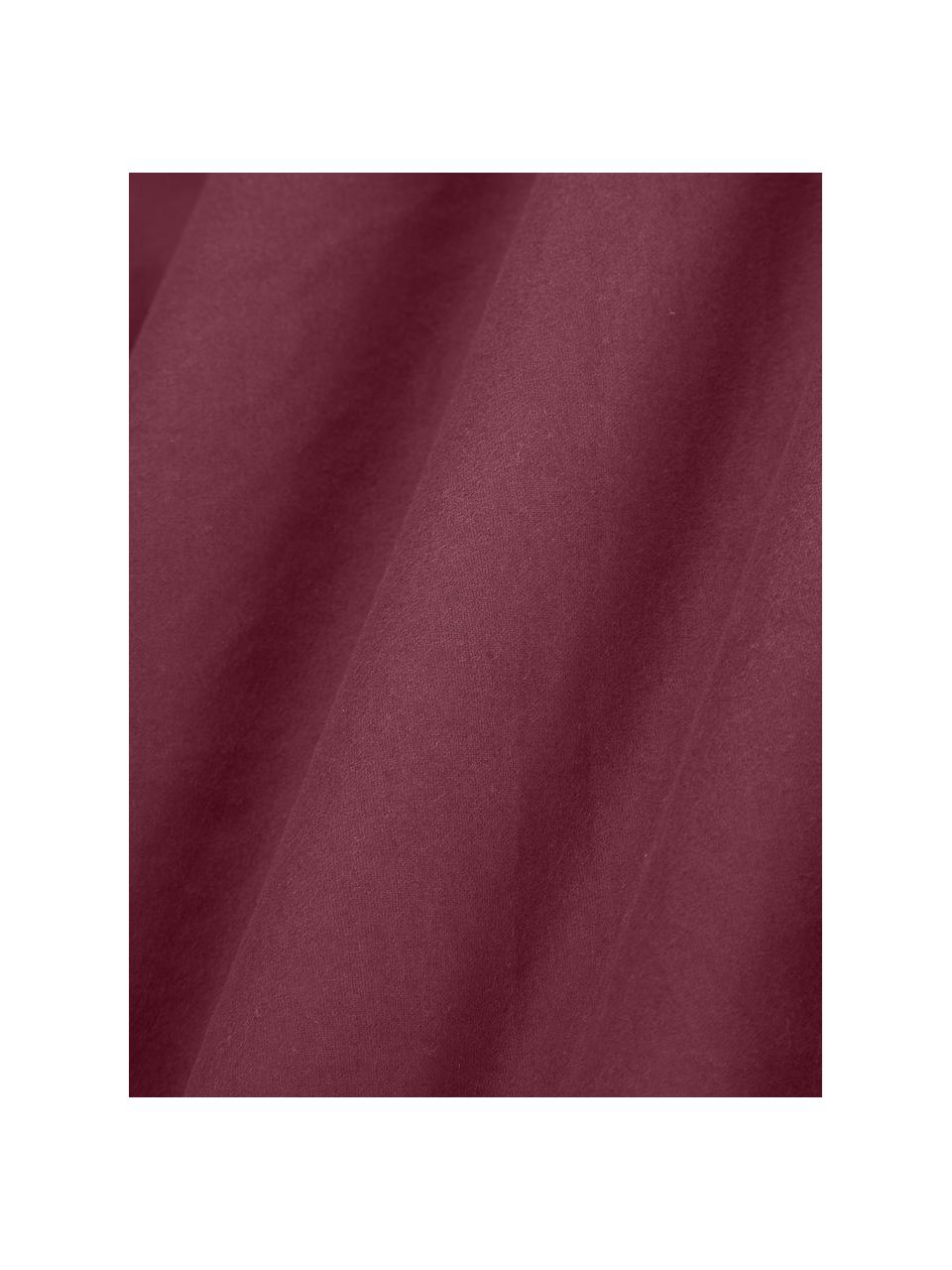 Flanelová elastická plachta na kontinentálnu posteľ Biba, Vínovočervená, Š 200 x D 200 cm, V 35 cm