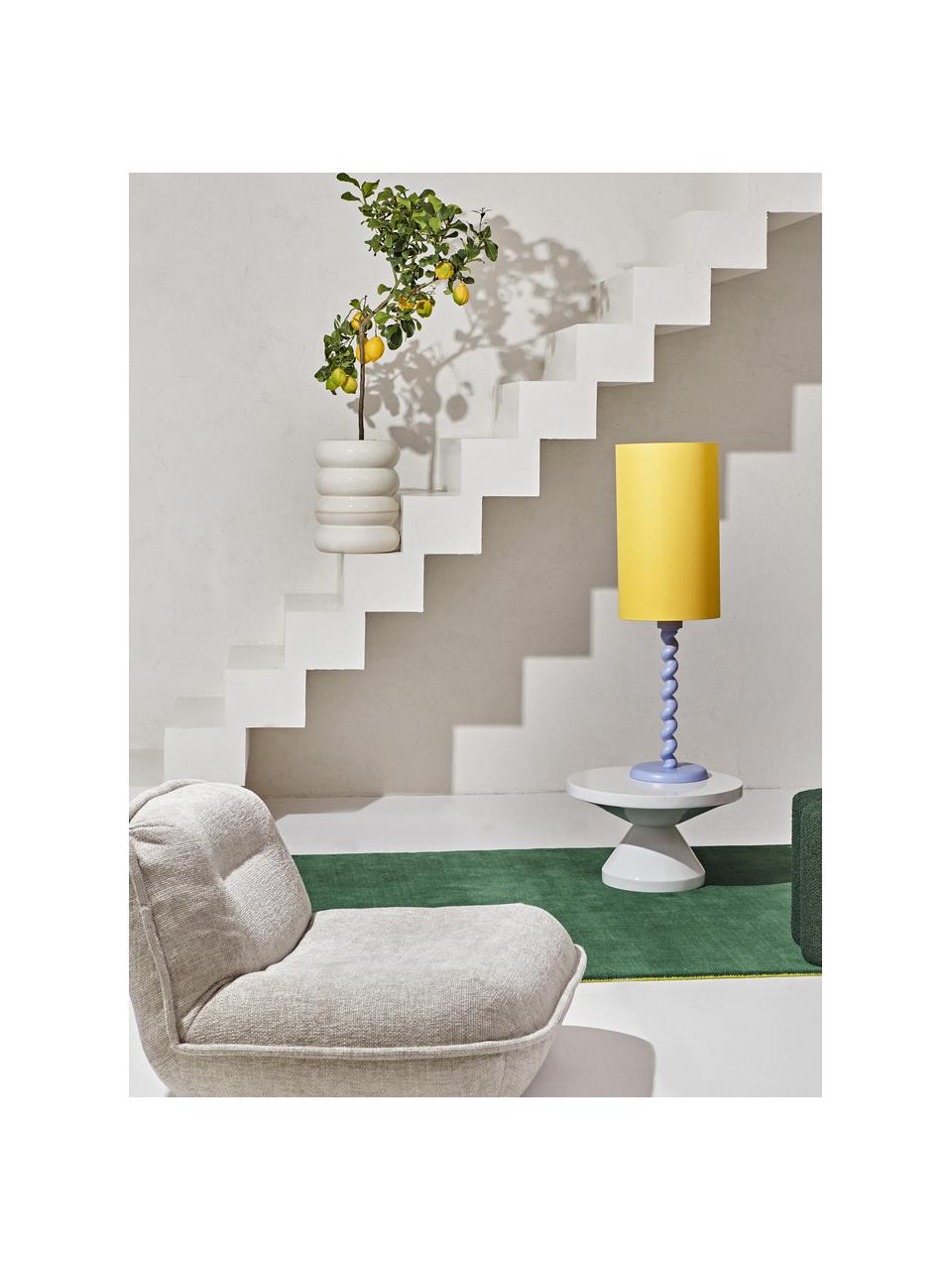 Tavolino rotondo Zig Zag, Plastica laccata, Bianco, Ø 60 cm