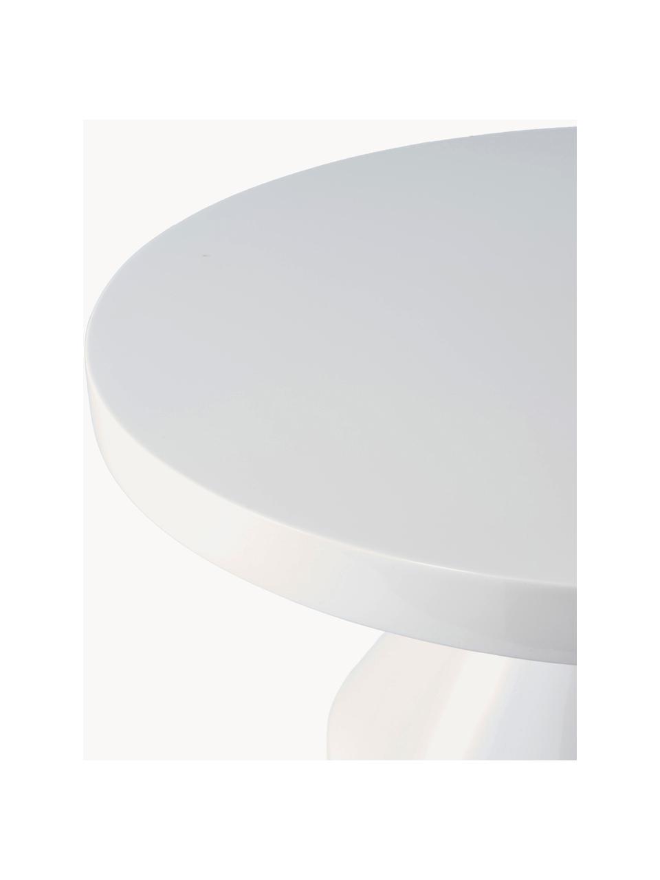 Stolik kawowy Zig Zag, Tworzywo sztuczne lakierowane, Biały, Ø 60 cm