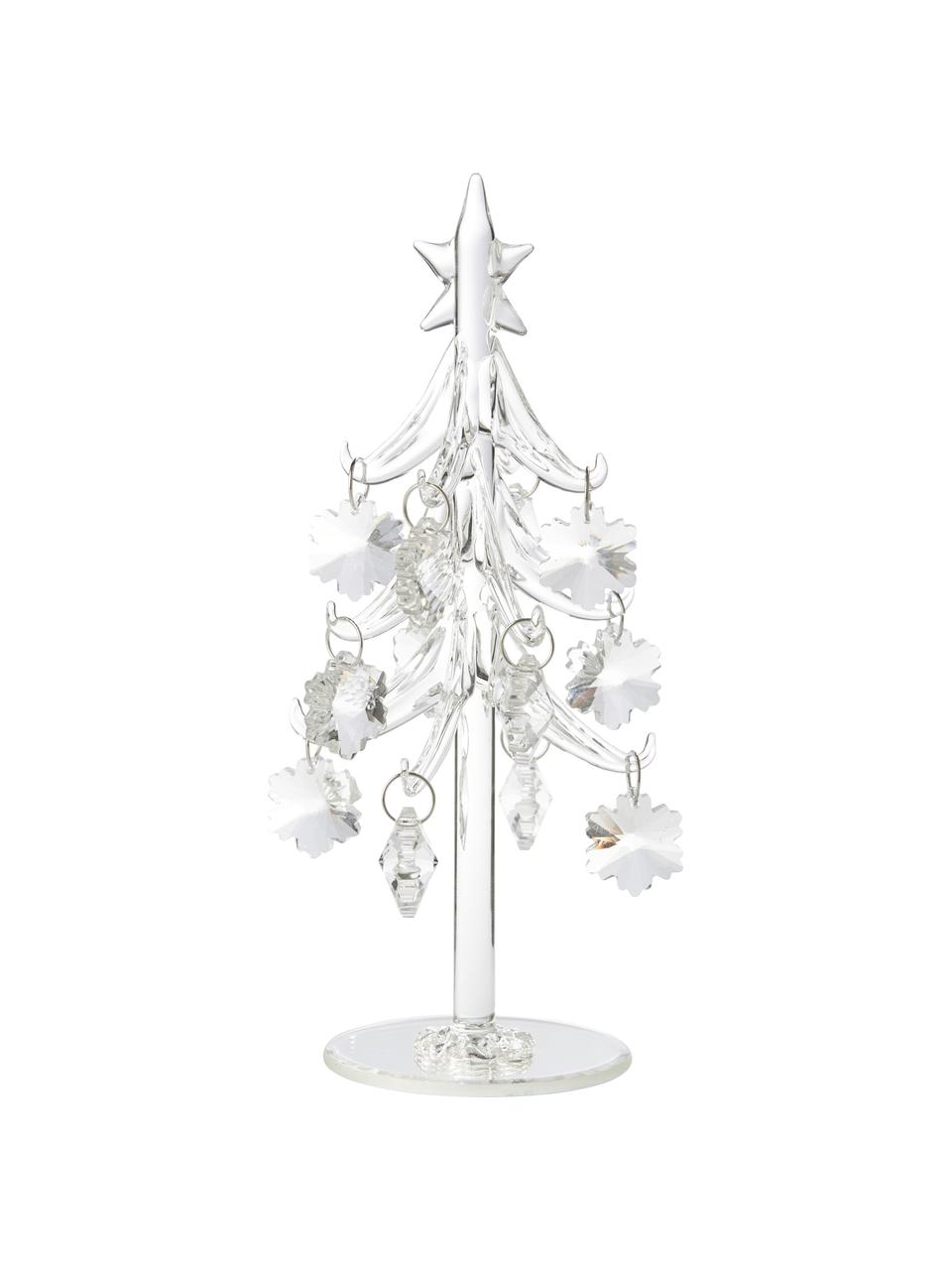 Figura decorativa artesanal pino Tree, Vidrio, Transparente, Ø 10 x Al 20 cm