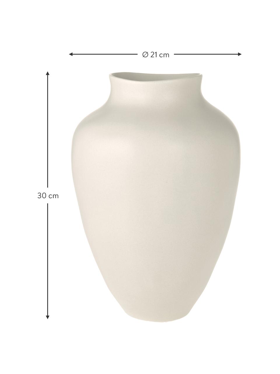 Grosse handgefertigte Vase Latona aus Steingut, Steingut, Weiss, Ø 27 x H 41 cm