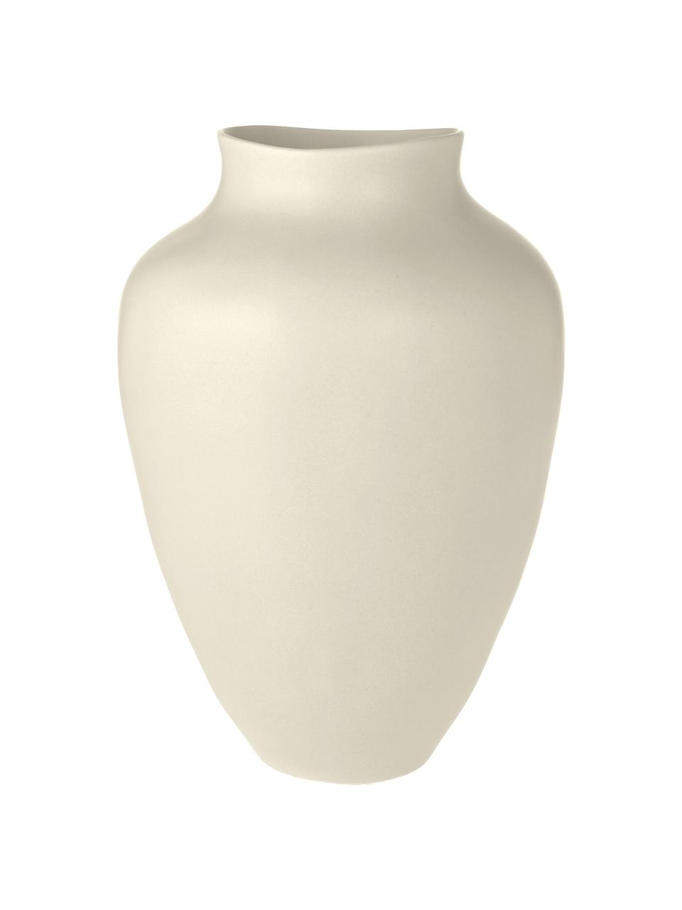 Ručně vyrobená váza Latona, Kamenina, Krémově bílá, Ø 27 cm, V 41 cm
