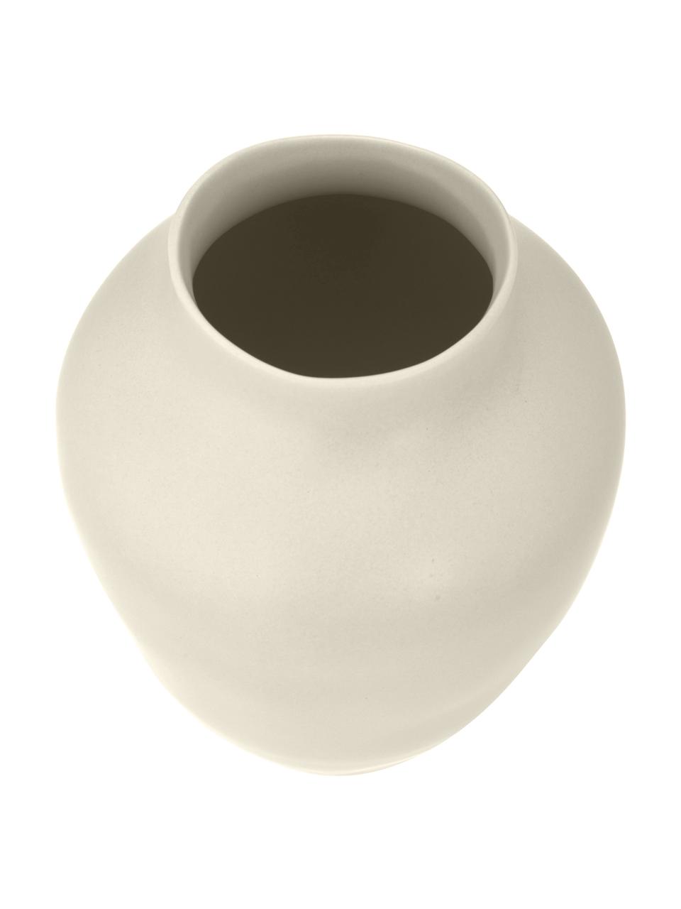 Vase crème en grès fait main Latona, Grès cérame, Blanc crème, Ø 27 x haut. 41 cm