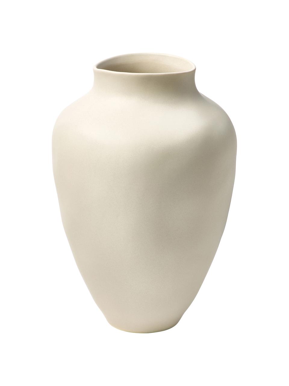 Vaso fatto a mano Latona, Gres, Bianco crema opaco, Ø 27 x Alt. 41 cm