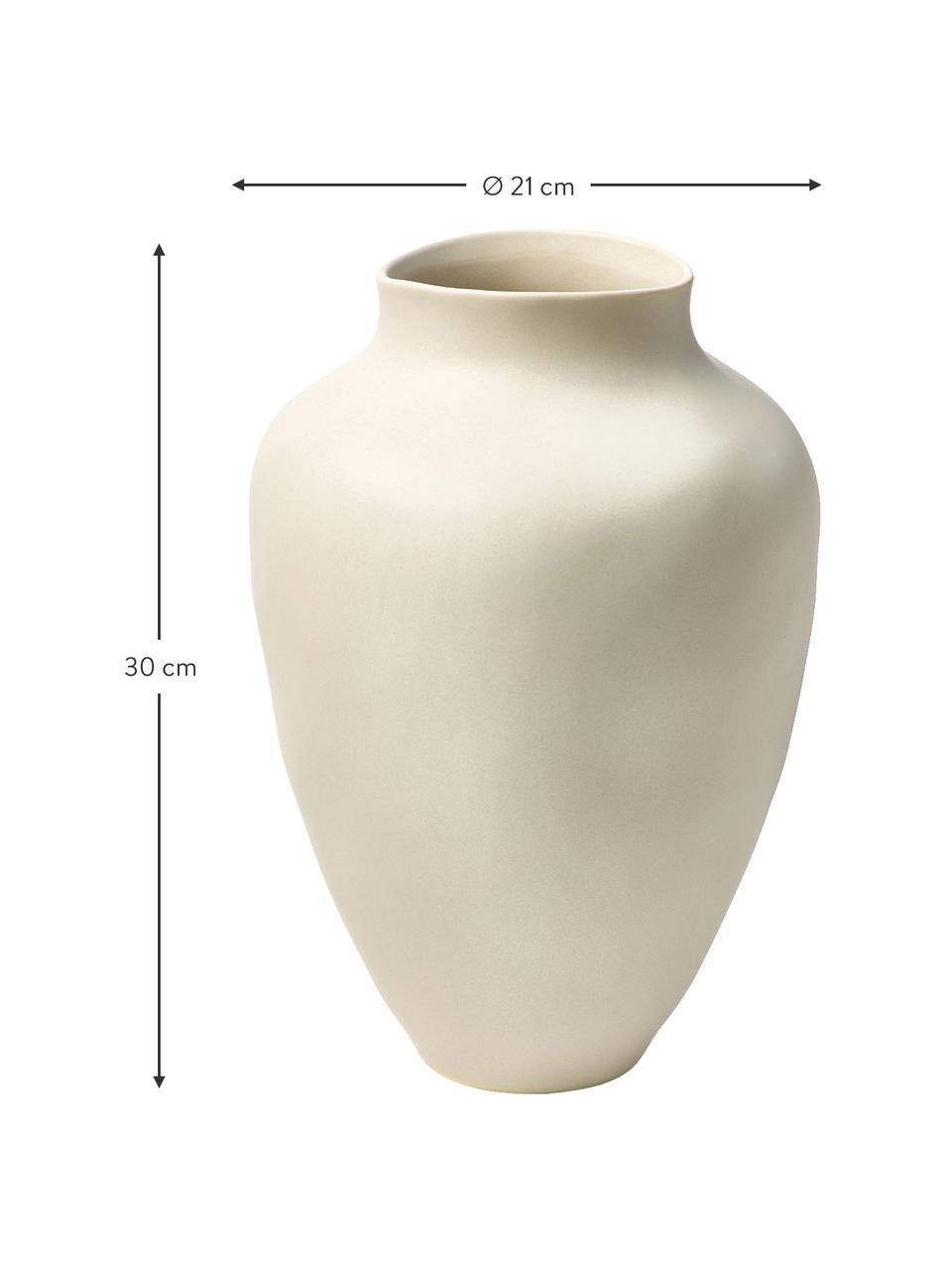 Ręcznie wykonany wazon z kamionki Latona, Kamionka, Kremowobiały, matowy, Ø 27 x W 41 cm