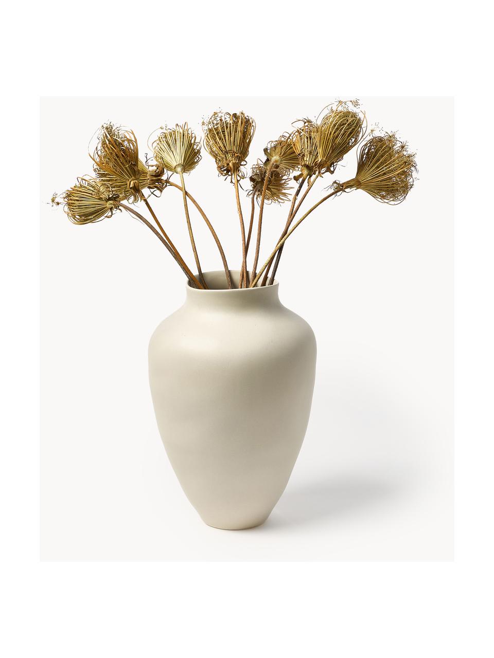 Vaso fatto a mano Latona, Gres, Bianco crema, Ø 27 x Alt. 41 cm