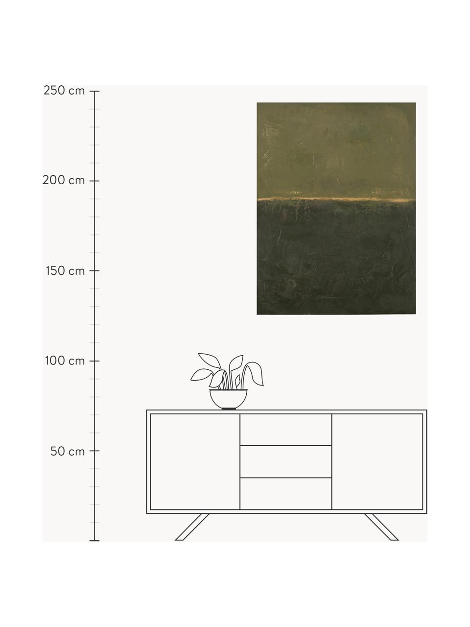 Handgemaltes Leinwandbild Edge Green, Grüntöne, B 98 x H 148 cm