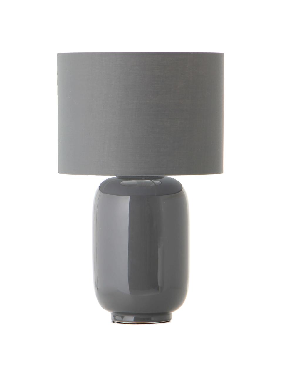 Lámpara de noche de cerámica Cadiz, Pantalla: tela, Cable: cubierto en tela, Gris, Ø 28 x Al 43 cm
