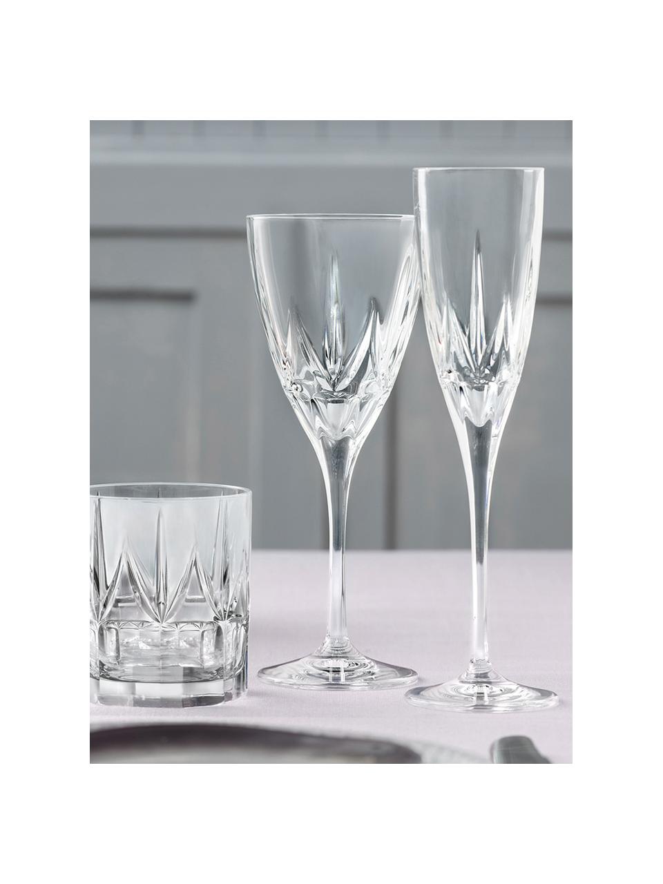 Champagneglazen Chic met reliëf, 6 stuks, Luxion kristalglas, Transparant, Ø 6 x H 24 cm, 150 ml