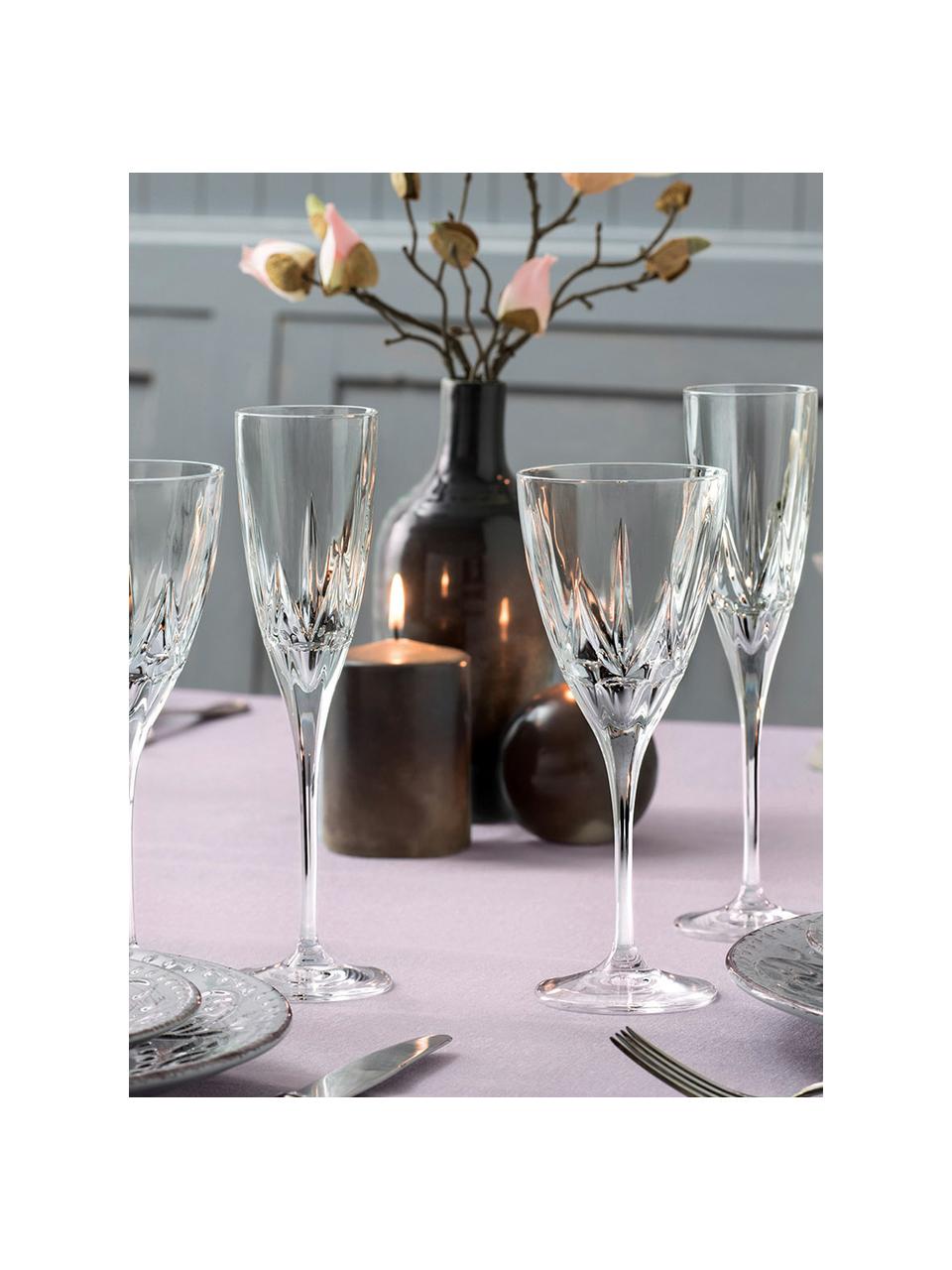 Flute champagne in cristallo Chic 6 pz, Cristallo Luxion, Trasparente, Ø 6 x Alt. 24 cm, 150 ml