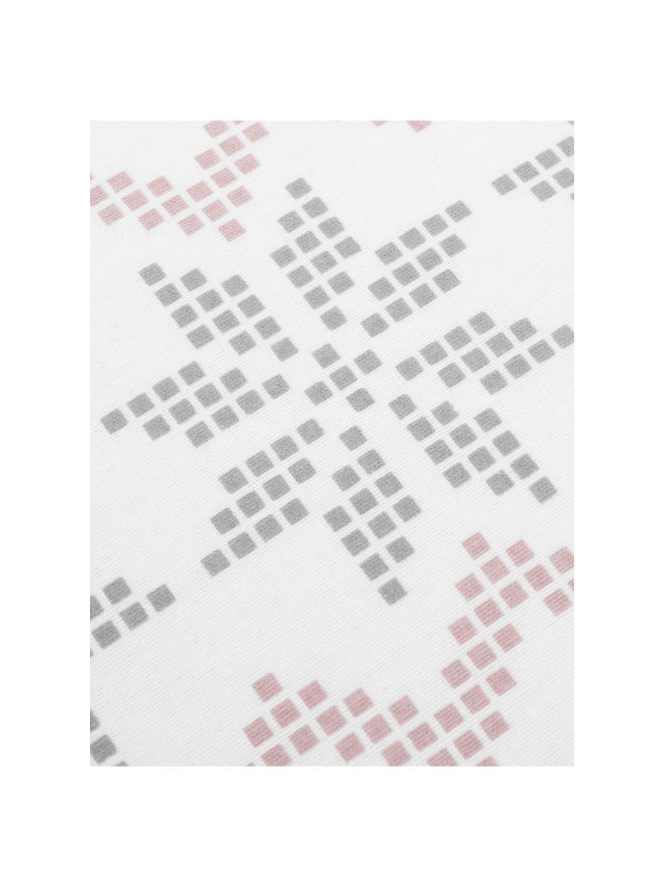 Flanell-Bettwäsche Finja mit Muster, Webart: Flanell Flanell ist ein s, Weiss, Altrosa, Grau, 135 x 200 cm + 1 Kissen 80 x 80 cm