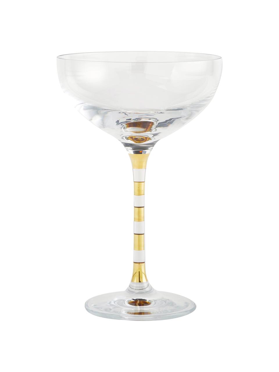 Coupe à champagne avec décor doré Deco, 8 élém., Transparent, couleur dorée