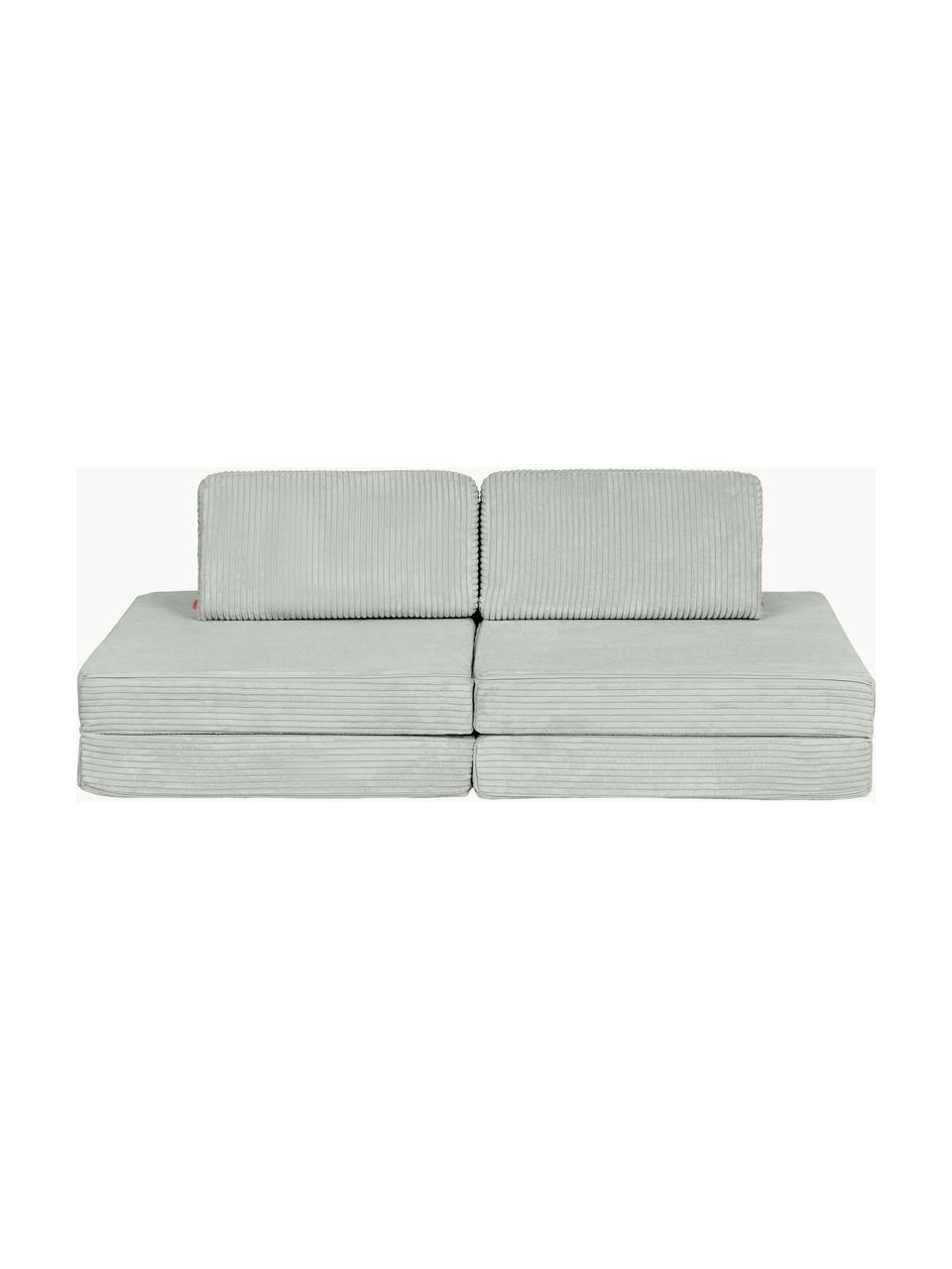 Modulares Kinder-Spielsofa Mila aus Cord, handgefertigt, Bezug: Cord (100 % Polyester) De, Cord Salbeigrün, B 130 x T 65 cm