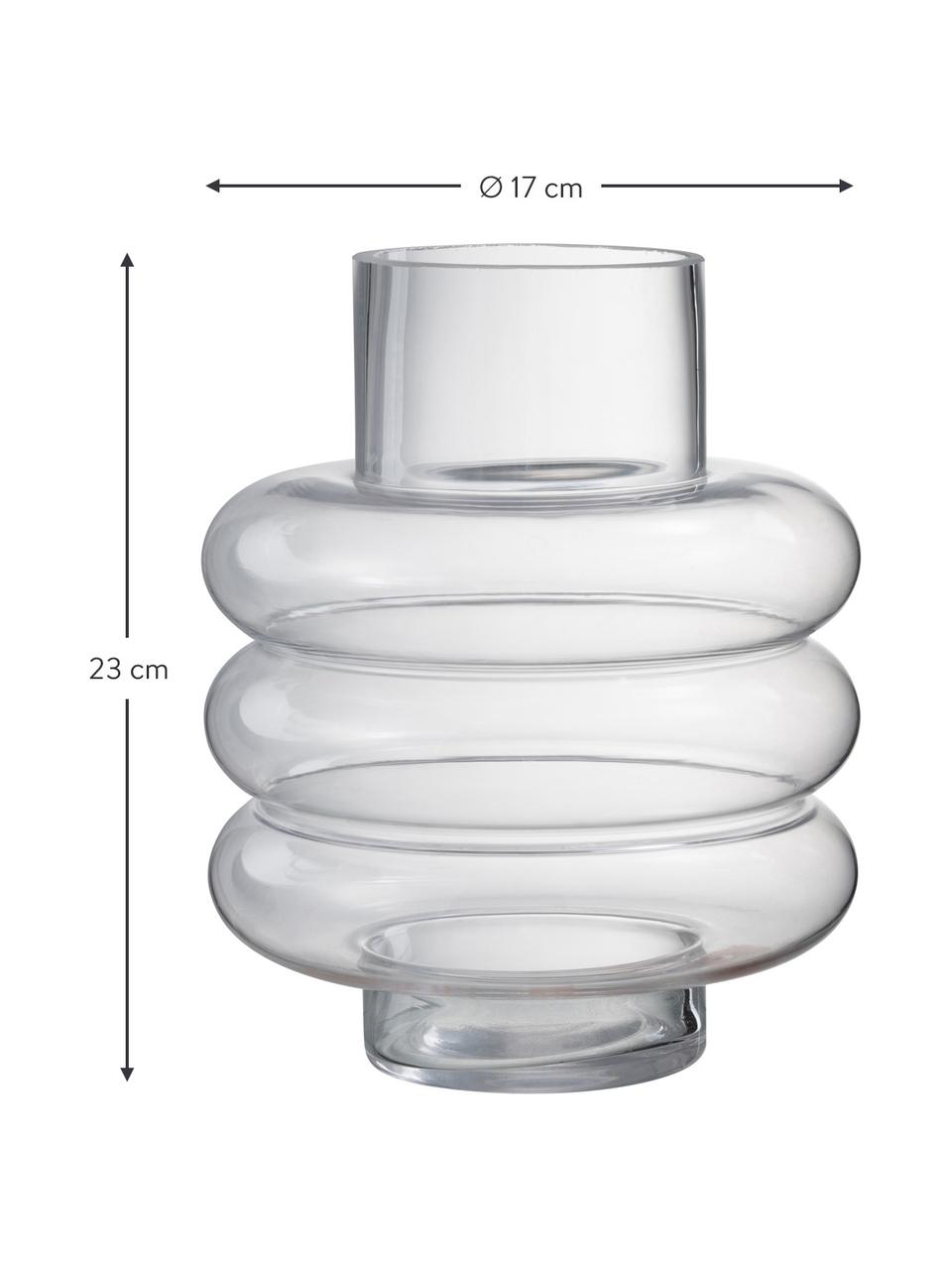Design-Vase Lima in Transparent, Glas, Transparent, Ø 17 x H 23 cm