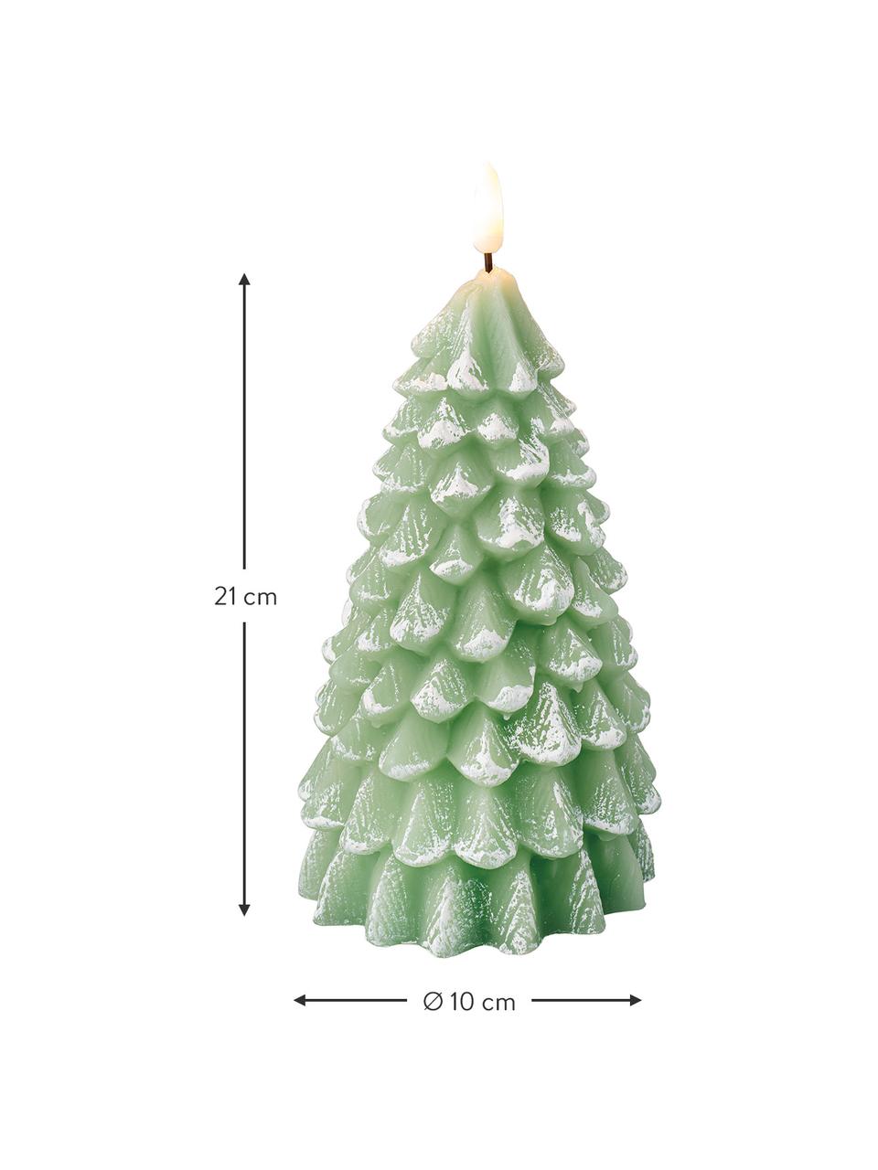 Vela de cera LED Linda, a pilas, 18 cm, Cera, Verde, Ø 10 x Al 21 cm