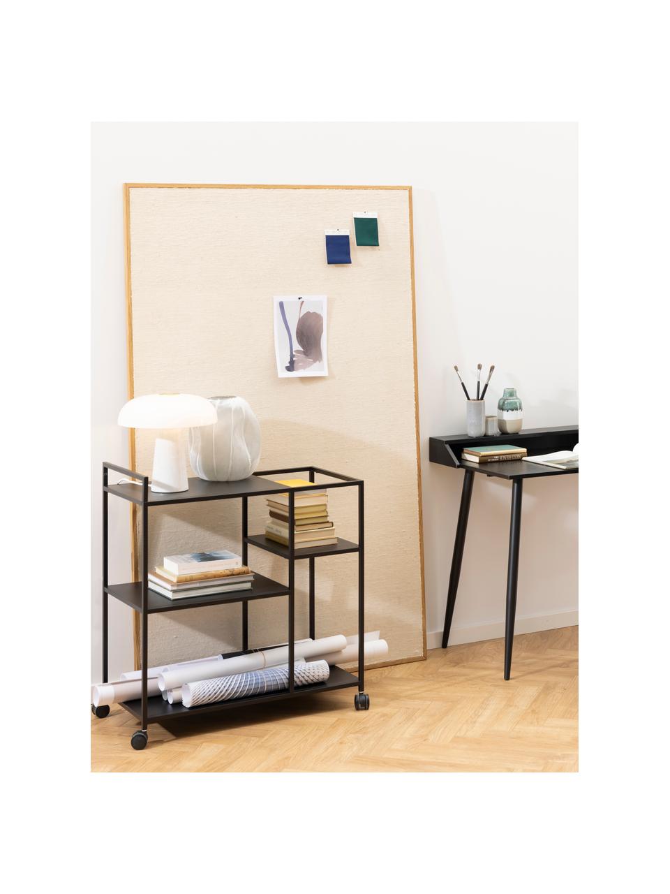 Desserte en métal Neptun, Métal, revêtement par poudre, Noir, larg. 78 x haut. 85 cm