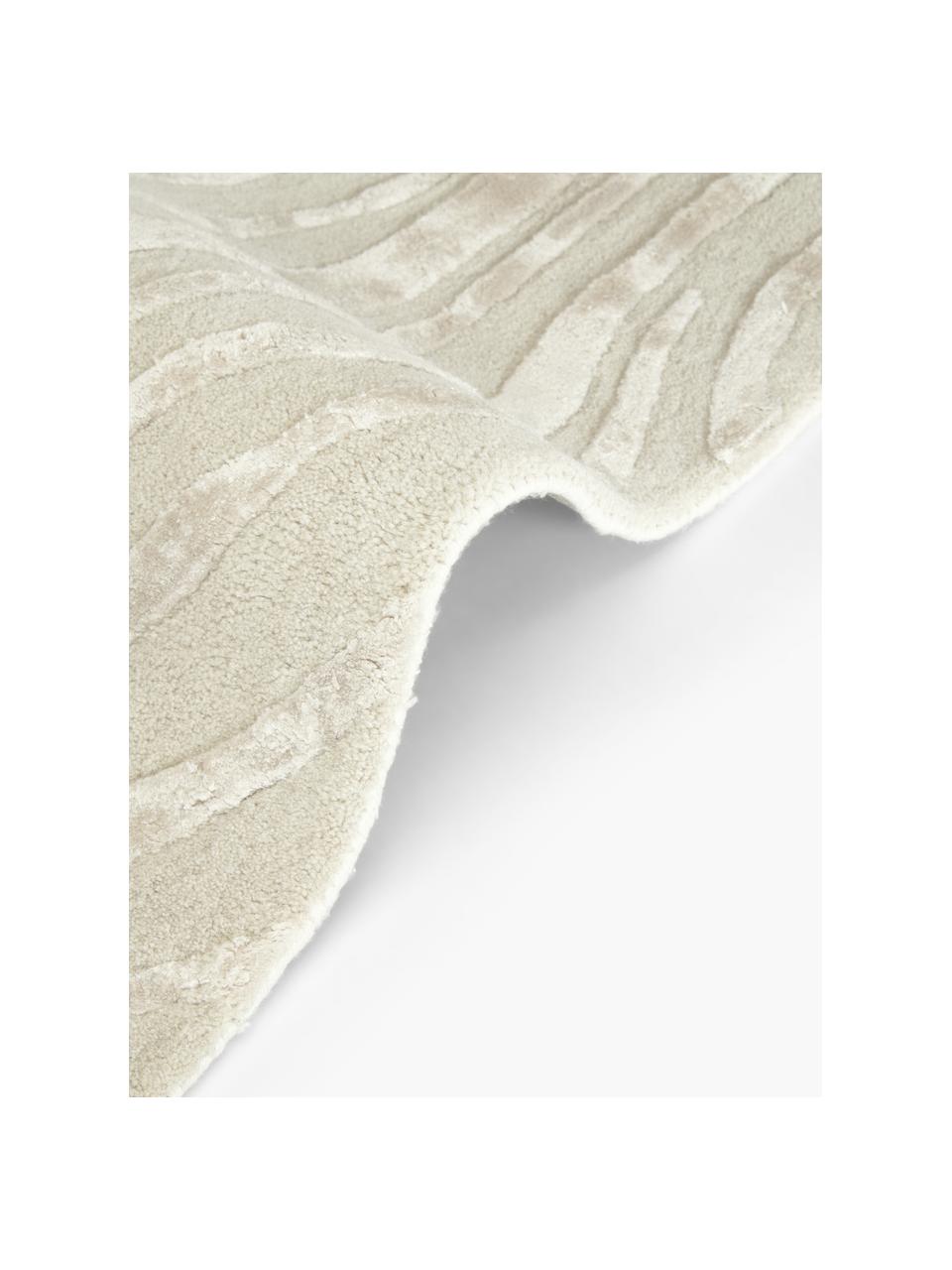 Ręcznie tuftowany dywan z krótkim włosiem z wypukłą strukturą Winola, Beżowy, biały, S 80 x D 150 cm (Rozmiar XS)