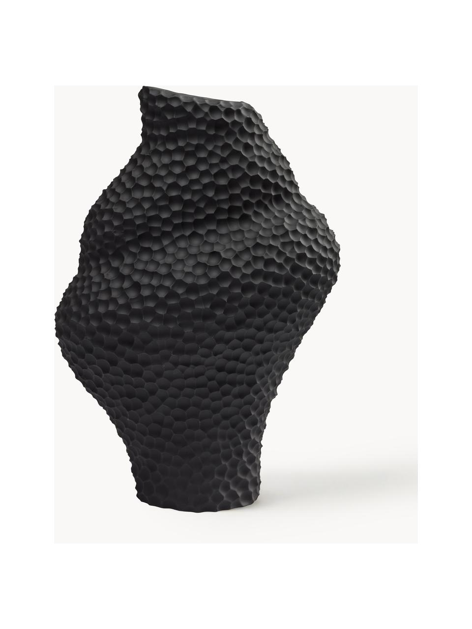 Design-Vase Isla in organischer Form, H 32 cm, Keramik, Schwarz, B 22 x H 32 cm