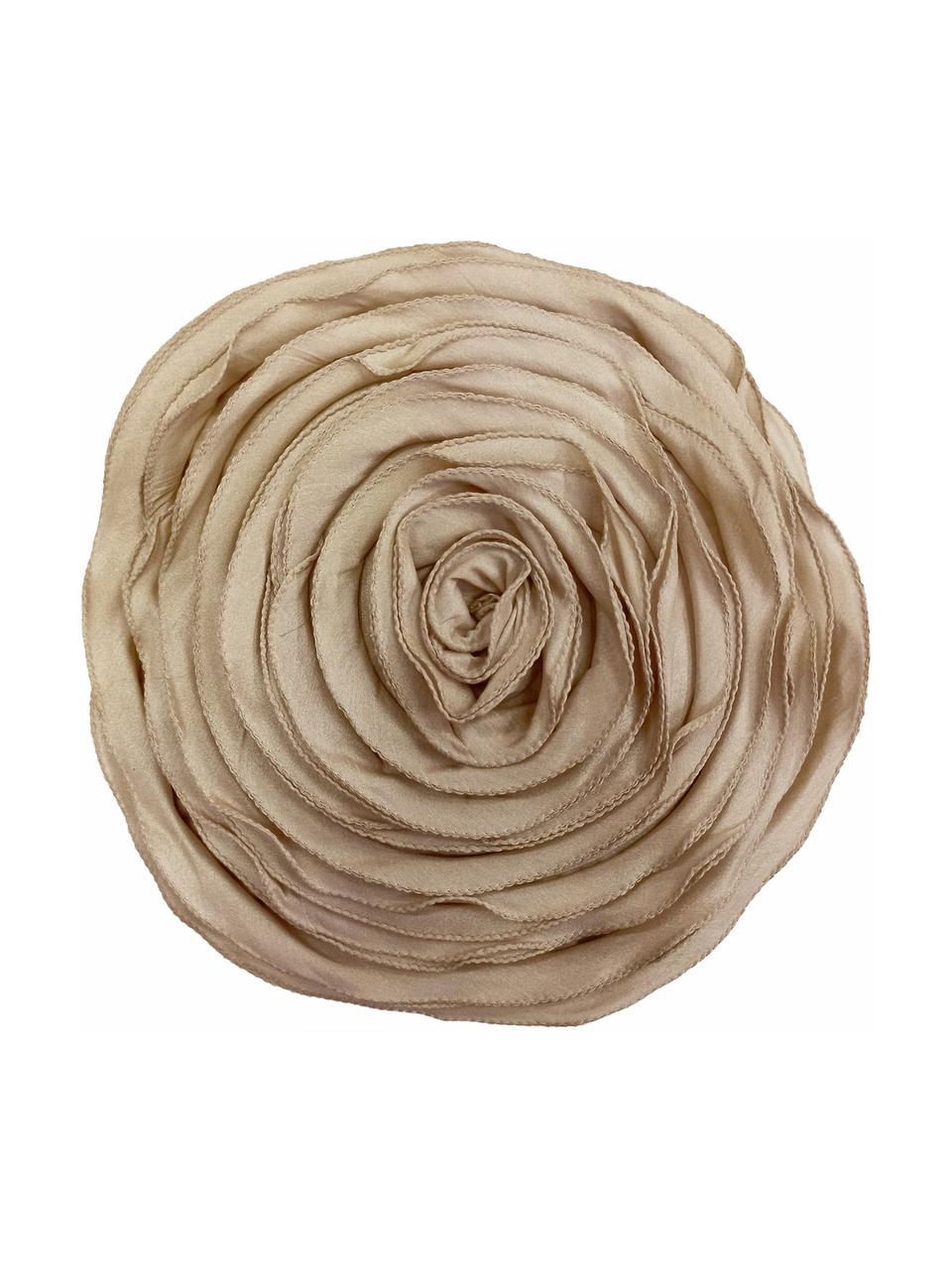 Coussin rond forme de rose Bella, Beige