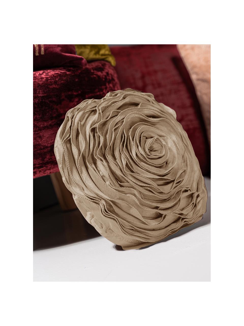 Coussin rond forme de rose Bella, Beige