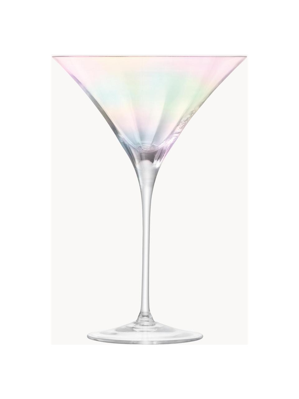 Bicchiere martini in vetro soffiato con lucentezza madreperlacea Pearl 2 pz, Vetro, Trasparente, iridescente, Ø 14 x Alt. 20 cm, 300 ml