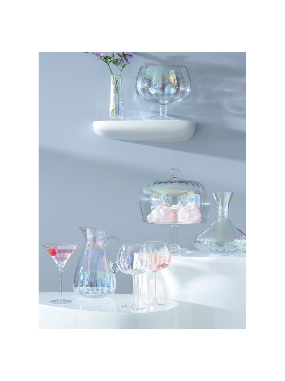 Ručne fúkané poháre na martini Pearl, 2 ks, Sklo, Priehľadná, dúhová, Ø 14 x V 20 cm, 300 ml