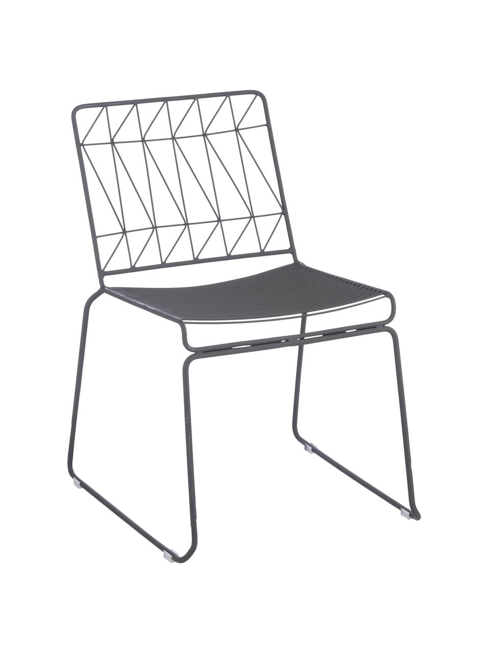 Krzesło balkonowe Bueno, Metal powlekany, Szary, S 55 x W 77 cm