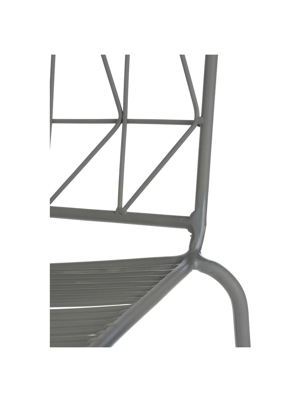 Stolička na balkón Bueno, Potiahnutý kov, Sivá, Š 55 , V 77 cm