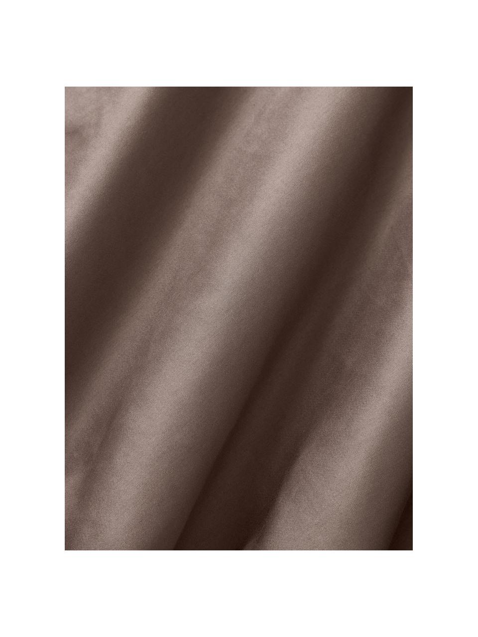 Drap-housse en satin de coton Comfort, Brun foncé, larg. 90 x long. 200 cm, haut. 25 cm