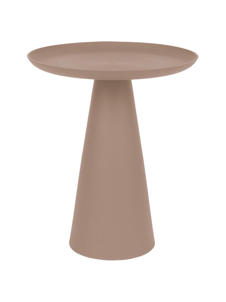 Okrągły stolik pomocniczy z metalu Ringar, Aluminium malowane proszkowo, Brudny różowy, matowy, Ø 35 x W 42 cm