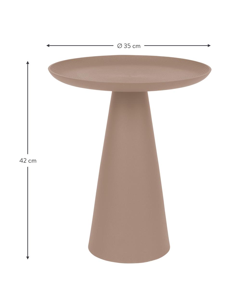 Tavolino rotondo in metallo Ringar, Alluminio verniciato a polvere, Rosa cipria, Ø 40 x Alt. 50 cm