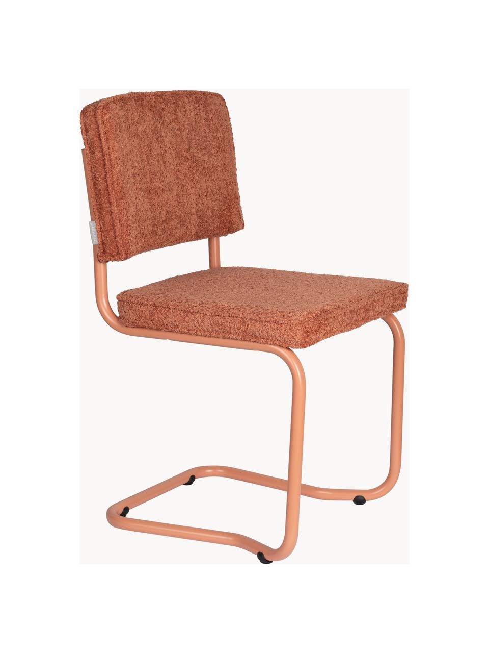 Plyšové stoličky Kink, 2 ks, Plyšová terakotová, broskyňová, Š 48 x H 48 cm