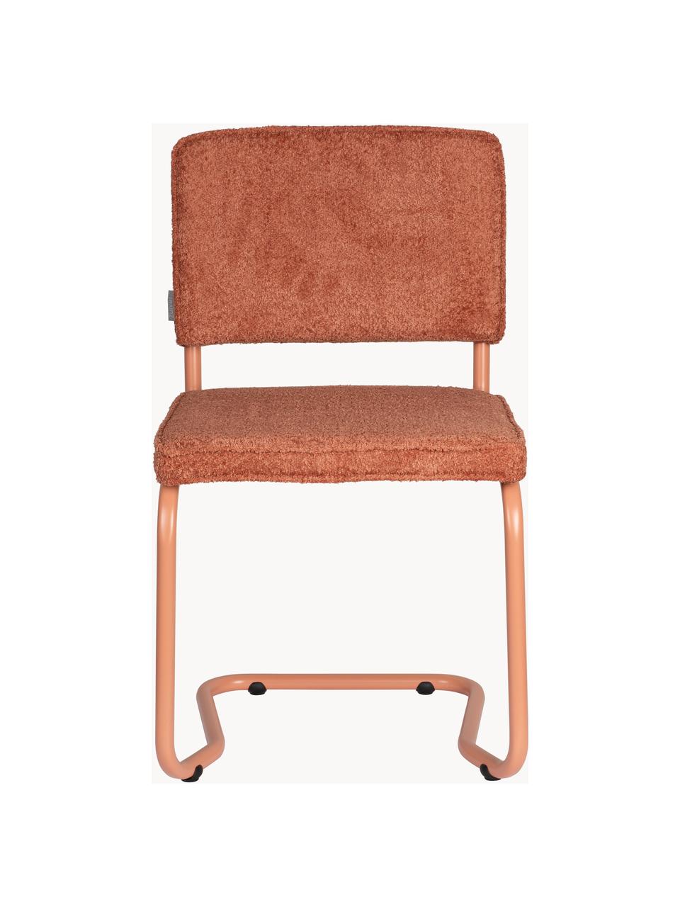Plyšové stoličky Kink, 2 ks, Plyšová terakotová, broskyňová, Š 48 x H 48 cm