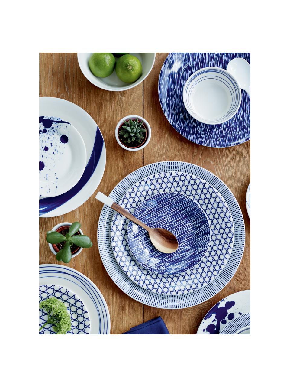 Set de platos de pan Pacific, 6 pzas., Porcelana, Blanco, azul pacifico, Ø 16 cm