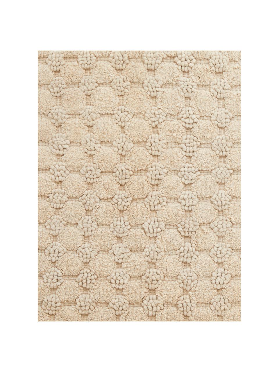 Alfombrilla de baño con flecos Luna, 100% algodón, Beige, An 60 x L 100 cm
