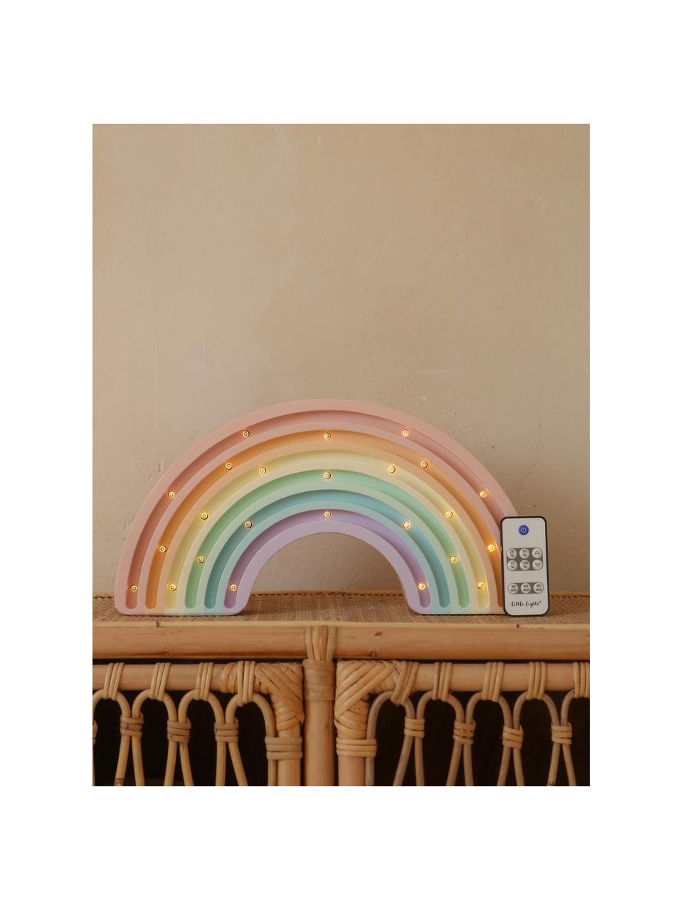 Handgefertigte LED-Kinderzimmerlampe Rainbow mit Timerfunktion und Fernbedienung, dimmbar, Kiefernholz, lackiert

Dieses Produkt wird aus nachhaltig gewonnenem, FSC®-zertifiziertem Holz gefertigt., Bunt, B 37 x H 19 cm