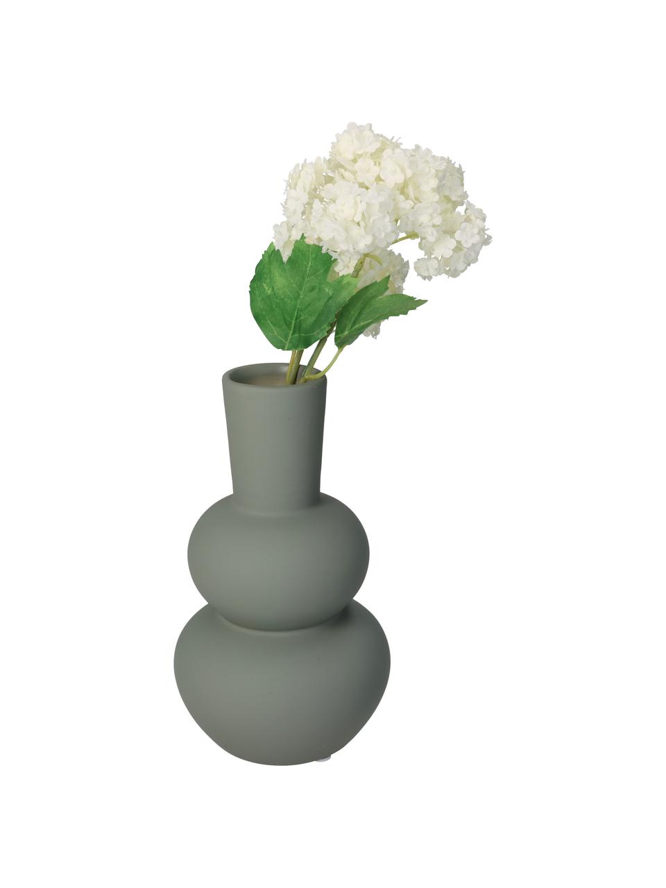 Design-Vase Eathan, Steingut, Grüngrau, Ø 11 x H 20 cm
