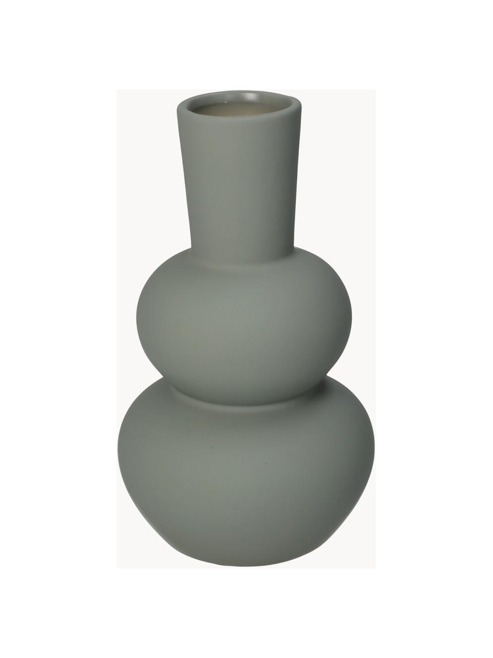 Vase design Eathan, haut. 20 cm, Grès cérame, Gris, Ø 11 x haut. 20 cm