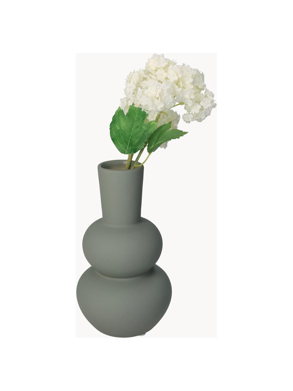 Design-Vase Eathan, H 20 cm, Steingut, Grau, Ø 11 x H 20 cm