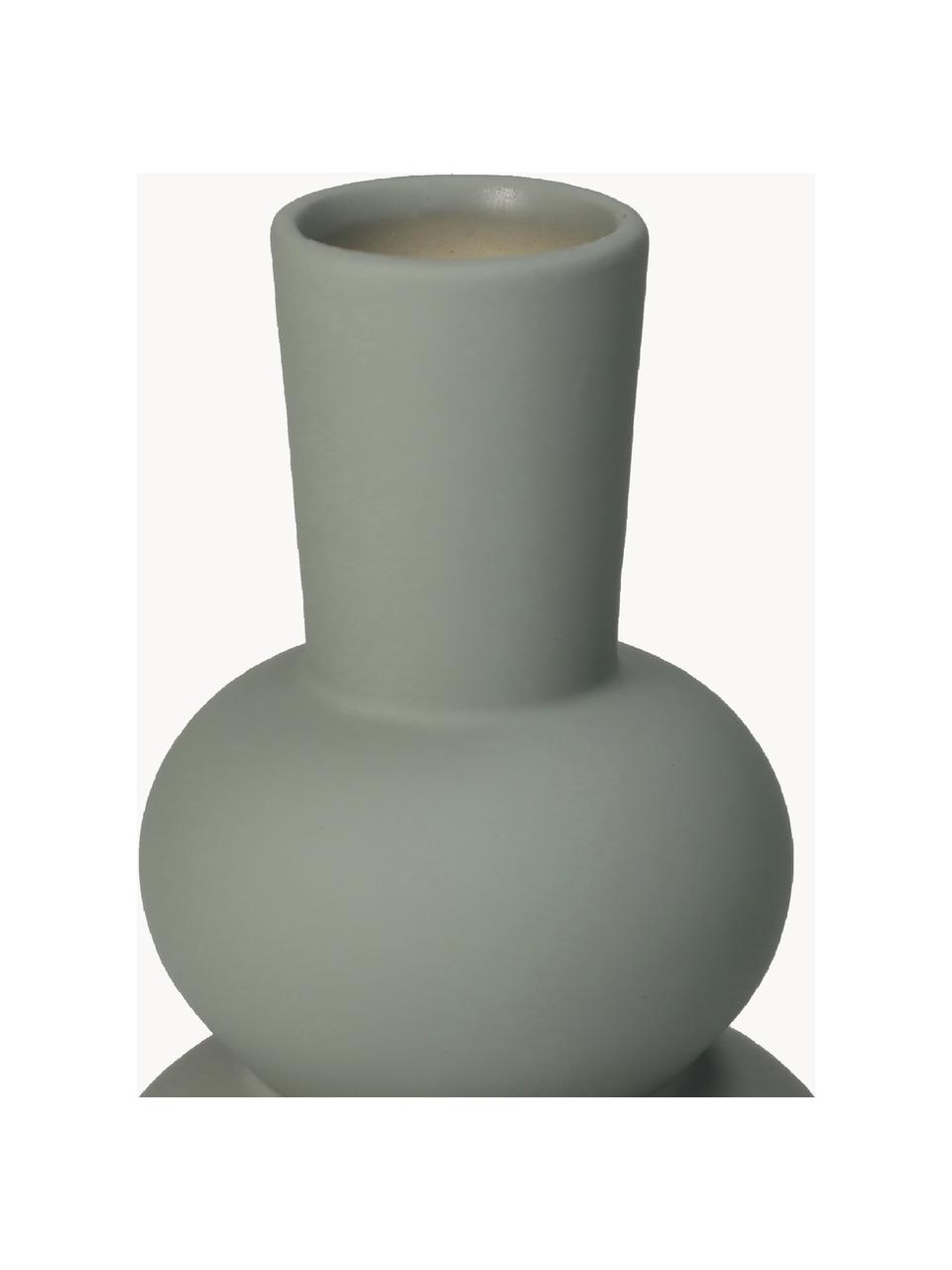 Design-Vase Eathan, H 20 cm, Steingut, Grau, Ø 11 x H 20 cm