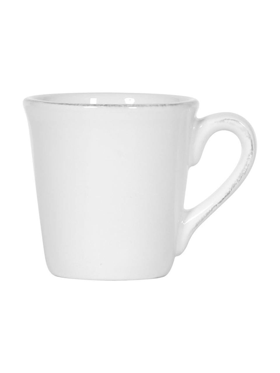 Tazas de café Constance, 2 uds., estilo rústico, Cerámica, Blanco, Ø 8 x Al 6 cm, 100 ml