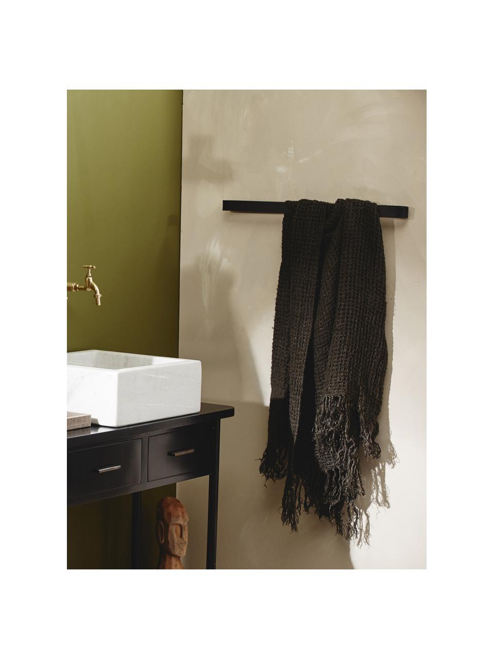 Nástěnný věšák na ručník Sotra, Potažený kov, Černá, Š 66 cm, V 4 cm