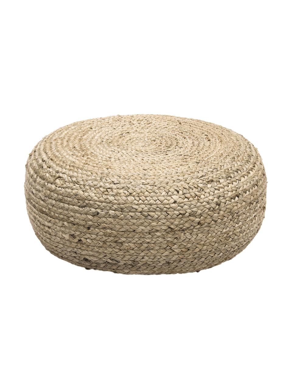 Ręcznie wykonany puf z juty Bono, Tapicerka: juta, Beżowy, Ø 58 x W 21 cm