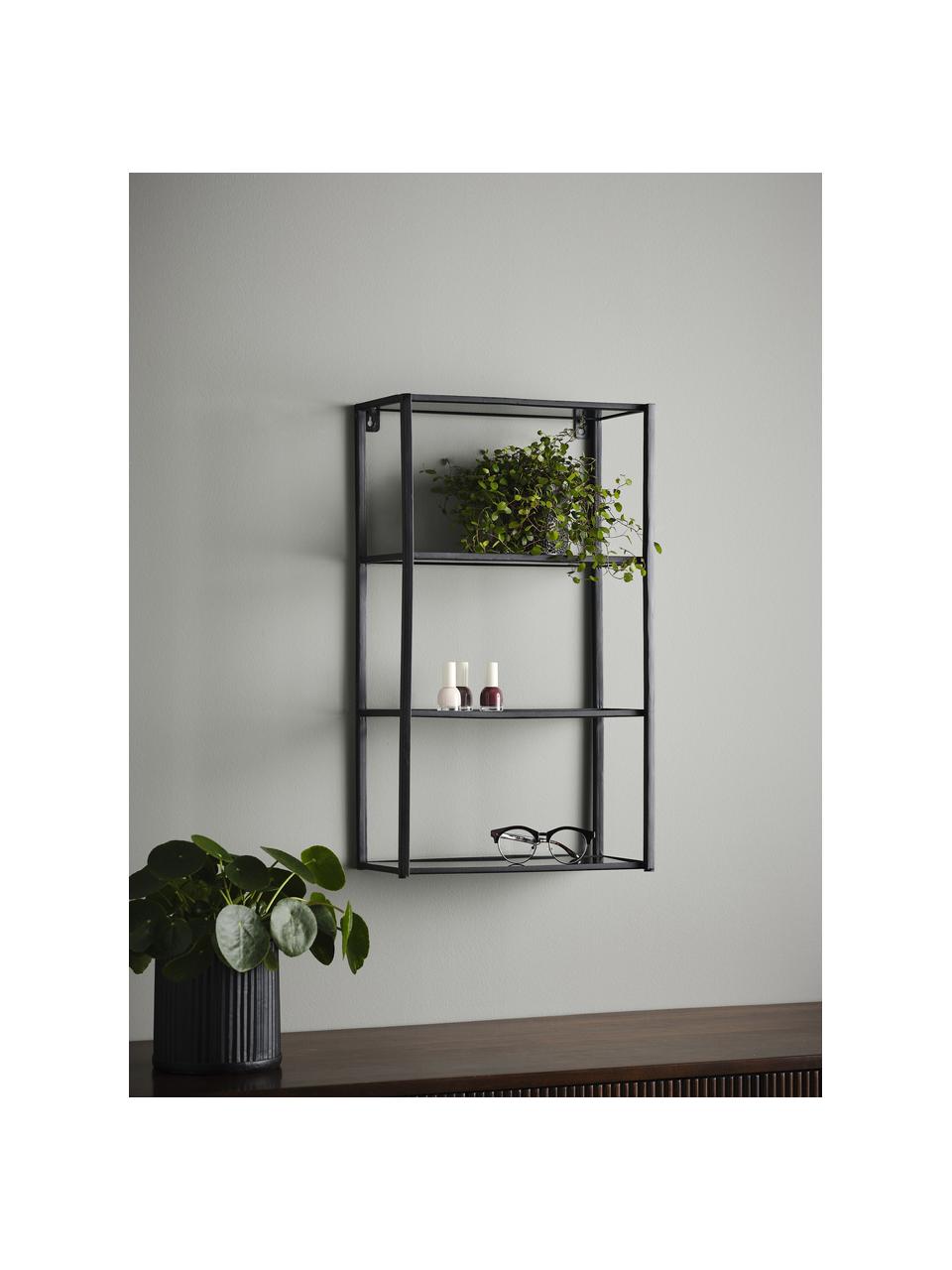 Estante de pared de metal Tank, Metal con pintura en polvo, Negro, An 37 x Al 61 cm