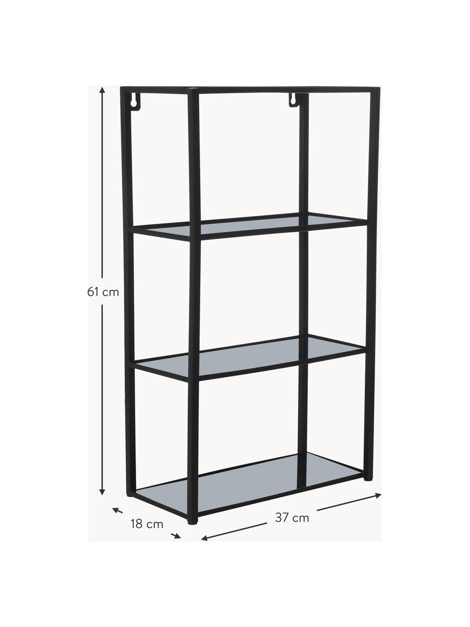 Estante de pared de metal Tank, Metal con pintura en polvo, Negro, An 37 x Al 61 cm