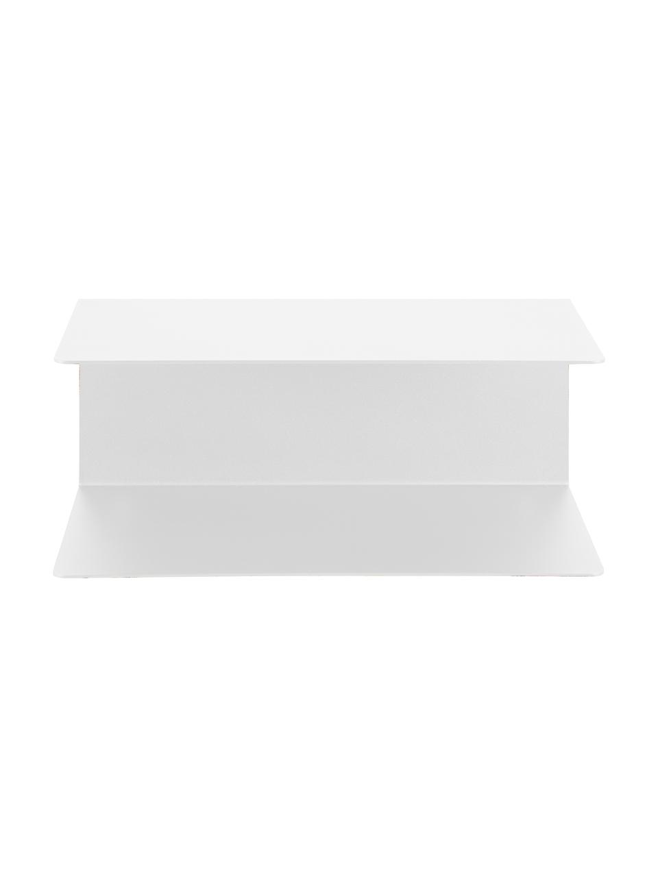 Ścienny stolik nocny z metalu Neptun, 2 szt., Metal malowany proszkowo, Biały, S 35 x W 14 cm