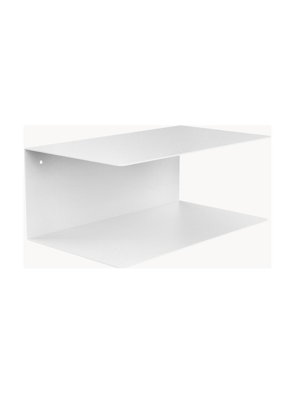 Mesitas de noche de pared de metal Neptun, 2 uds., Metal con pintura en polvo, Blanco, An 35 x Al 14 cm